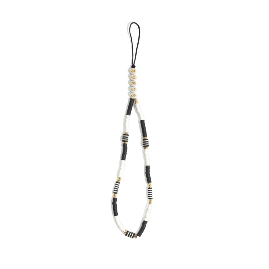 Guess Phone Strap Heishi Beads Black/White hind ja info | Mobiiltelefonide hoidjad | kaup24.ee