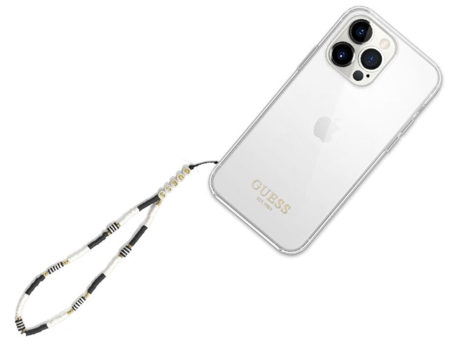 Guess Phone Strap Heishi Beads Black/White hind ja info | Mobiiltelefonide hoidjad | kaup24.ee