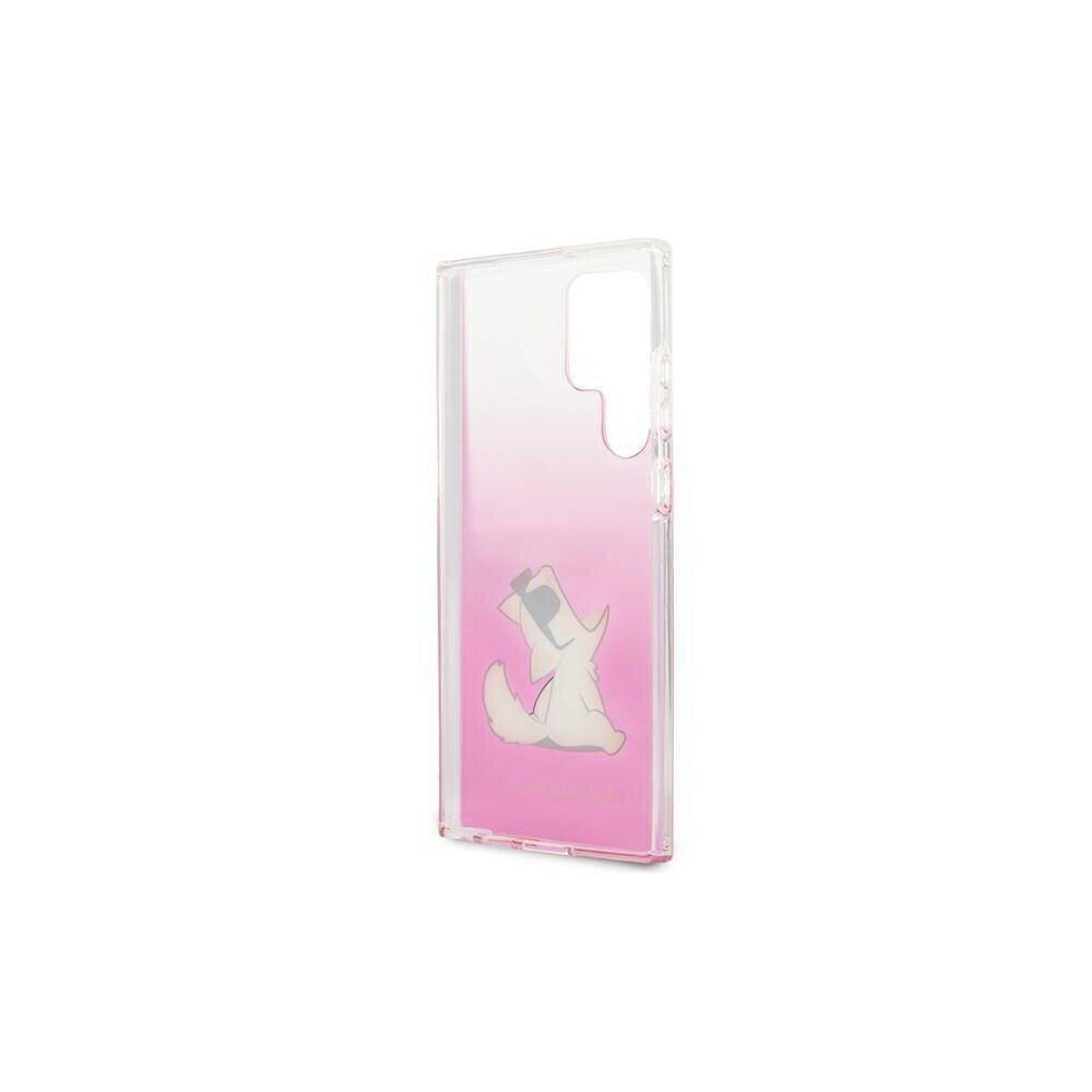 Karl Largerfeld case for Samsung Galaxy S22 Ultra KLHCS22LCFNRCPI pink hard case Choupette Eat Gradient цена и информация | Telefoni kaaned, ümbrised | kaup24.ee