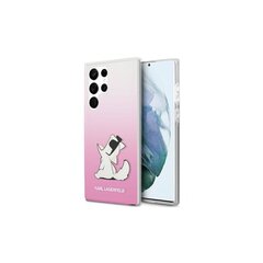 Karl Largerfeld case for Samsung Galaxy S22 Ultra KLHCS22LCFNRCPI pink hard case Choupette Eat Gradient цена и информация | Чехлы для телефонов | kaup24.ee