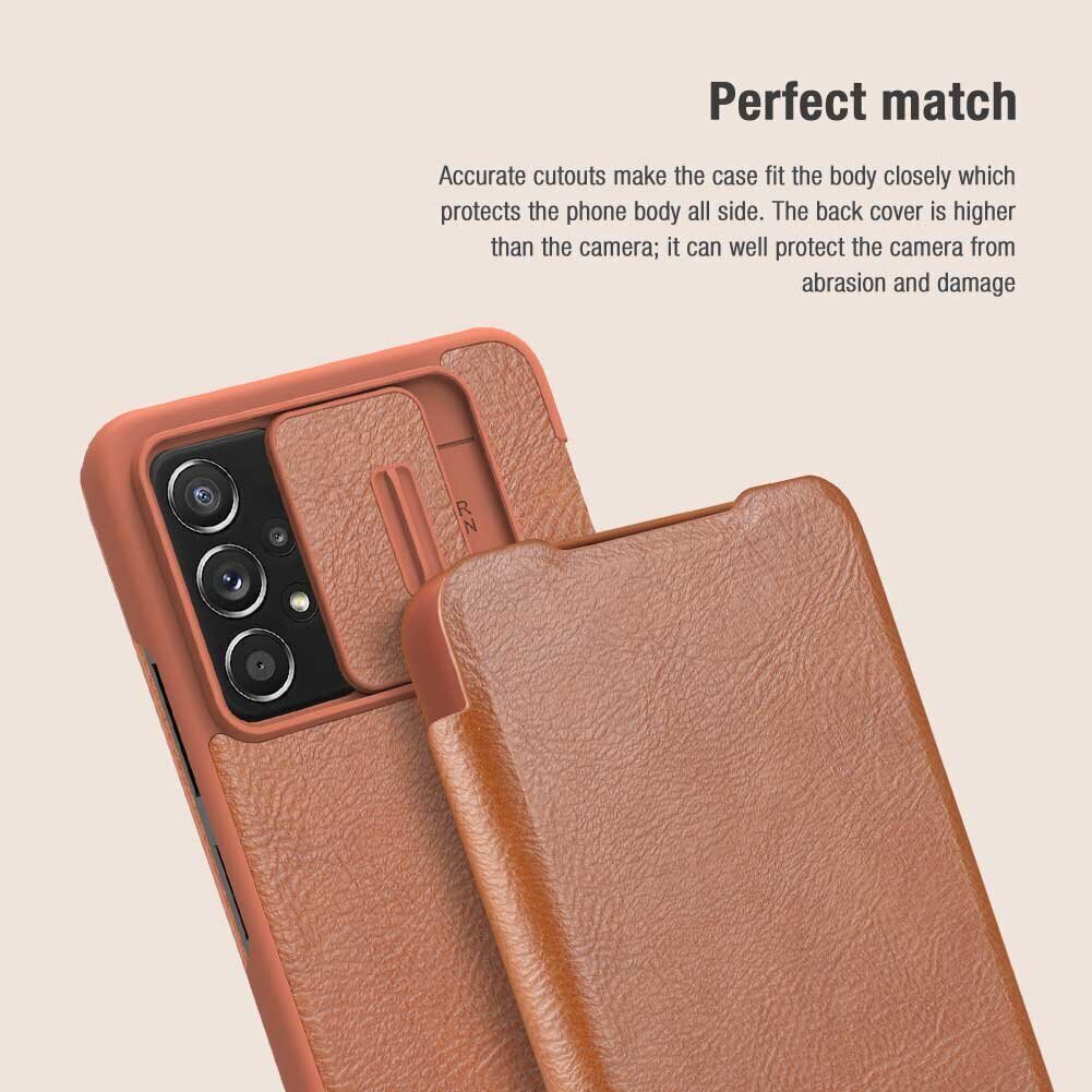 Nillkin Qin Book PRO Case for Samsung Galaxy A73 5G Brown hind ja info | Telefoni kaaned, ümbrised | kaup24.ee