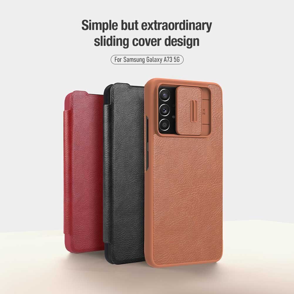 Nillkin Qin Book PRO Case for Samsung Galaxy A73 5G Brown цена и информация | Telefoni kaaned, ümbrised | kaup24.ee