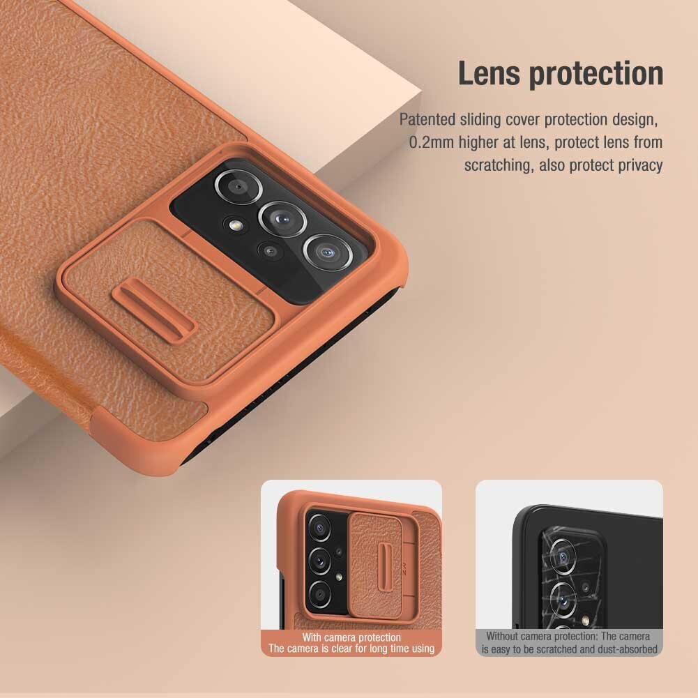 Nillkin Qin Book PRO Case for Samsung Galaxy A73 5G Brown hind ja info | Telefoni kaaned, ümbrised | kaup24.ee