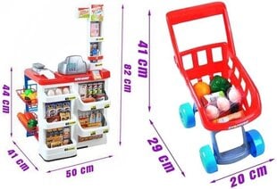 Mega supermarket kassaga, kaupade ja ostukäruga цена и информация | Игрушки для девочек | kaup24.ee