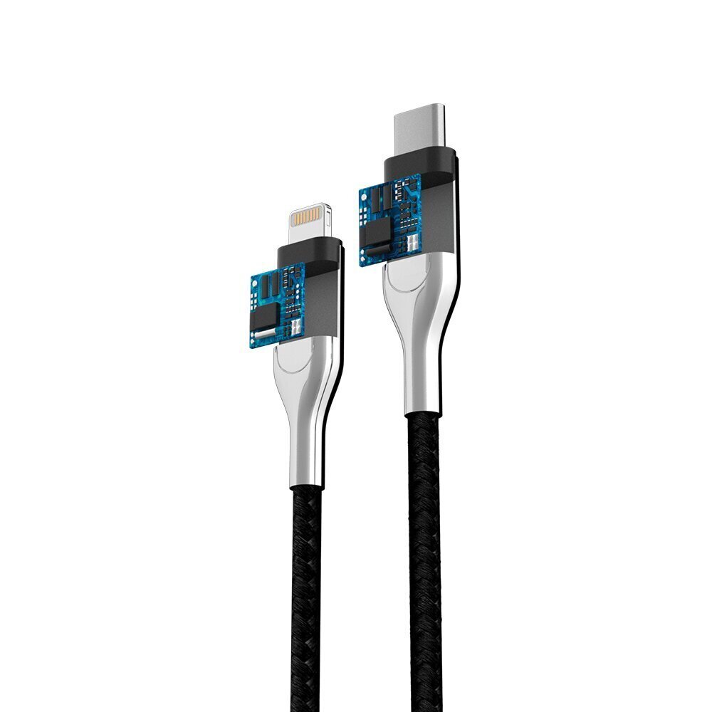 Forever Core Utra Fast MFI PD cable USB-C - Lightning 1,5 m 2,4A black hind ja info | Mobiiltelefonide kaablid | kaup24.ee