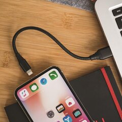 Кабель Forever Core MFI USB - Lightning 0,2 м 2,4А, черный цена и информация | Кабели для телефонов | kaup24.ee