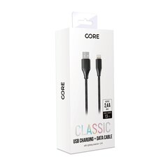 Forever Core Classic cable USB - Lightning 1,5 m 2,4A black цена и информация | Кабели для телефонов | kaup24.ee