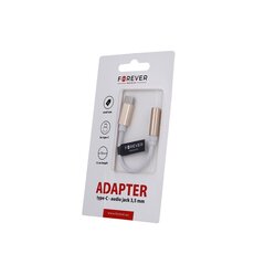 Forever adapter audio USB-C - jack 3,5mm gold hind ja info | Mobiiltelefonide kaablid | kaup24.ee