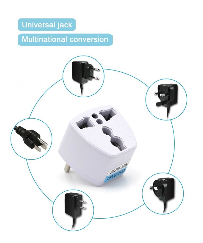 Fusion laadija adapter UK / USA / AU / CH -> EU (220V) valge цена и информация | Lülitid ja pistikupesad | kaup24.ee