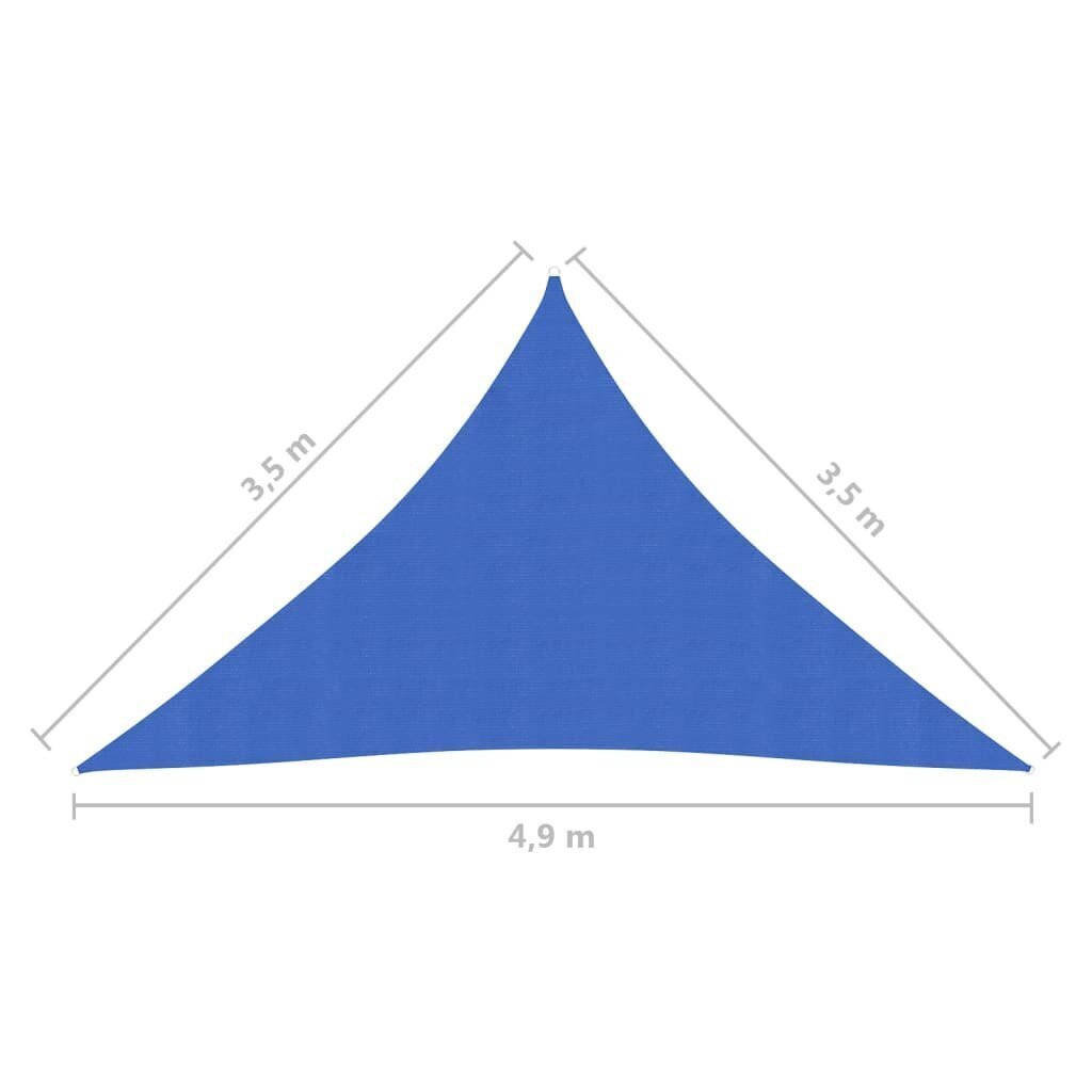 vidaXL päikesevari 160 g/m² sinine, 3,5 x 3,5 x 4,9 m, HDPE hind ja info | Päikesevarjud, markiisid ja alused | kaup24.ee