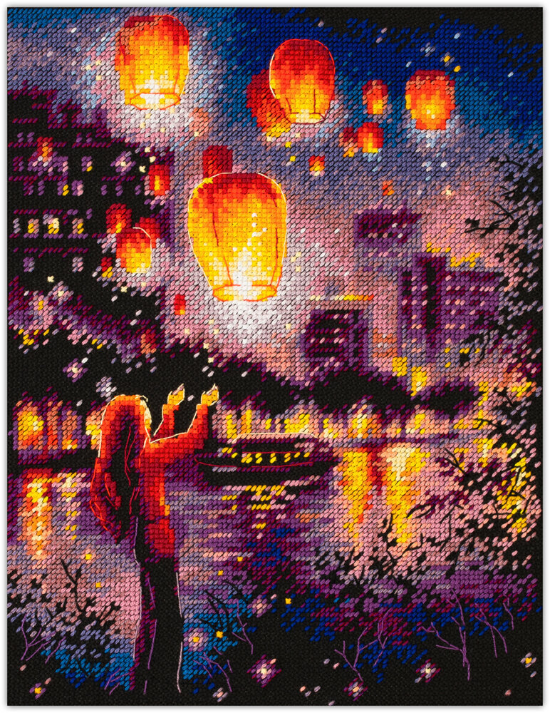 Tikkimiskomplekt Magic Needle "Sky Lanterns" 550-761 hind ja info | Tikkimistarvikud | kaup24.ee