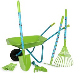 Laste tööriistad Large Garden Set with Wheelbarrow - SF hind ja info | Poiste mänguasjad | kaup24.ee