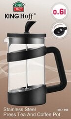 Kinghoffi kohvi-/ tee presskann 600ml KH-1398 цена и информация | Столовые и кухонные приборы | kaup24.ee