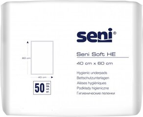 Впитывающие пеленки Seni Soft HE, 40x60 см, 50 шт. цена и информация | Подгузники, прокладки, одноразовые пеленки для взрослых | kaup24.ee