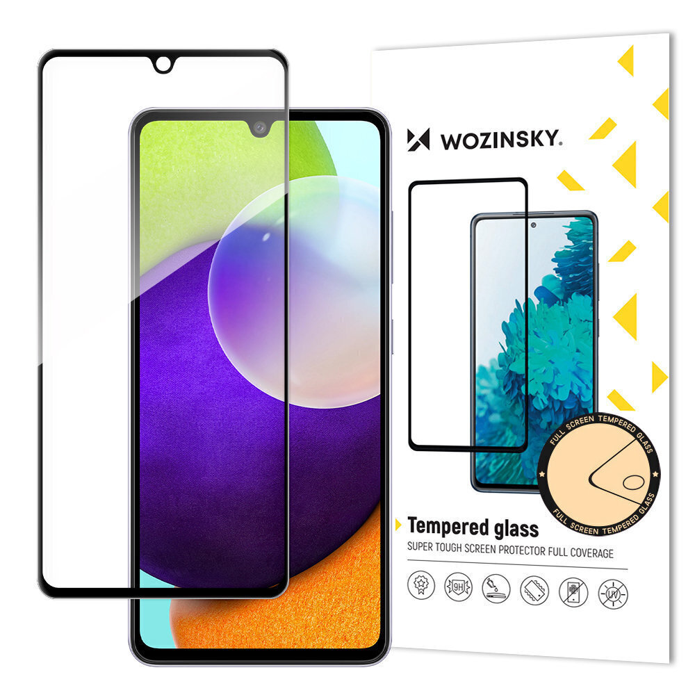 Kaitseklaas Wozinsky Super Tough Full Glue sobib Samsung Galaxy A33 5G, must hind ja info | Ekraani kaitsekiled | kaup24.ee