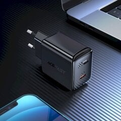 Быстрое зарядное устройство Acefast USB Type C 20W Power Delivery (A1 EU черный) цена и информация | Зарядные устройства для телефонов | kaup24.ee