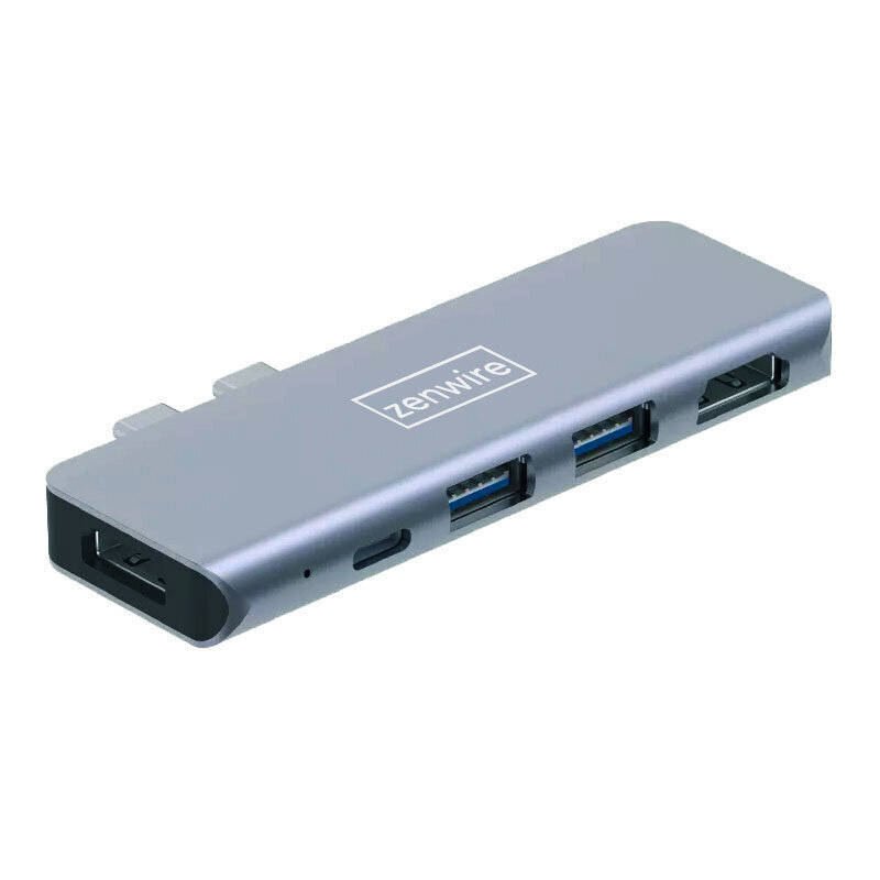 Usb-C Hub 5 in 1 adapter 2 x HDMI USB 3.0 Macbook Pro Air M1 Zenwire цена и информация | USB jagajad, adapterid | kaup24.ee