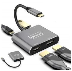 Adapter Hub Usb-C 4 in 1 2 x HDMI 4K Usb-adapter Zenwire цена и информация | Адаптеры и USB-hub | kaup24.ee