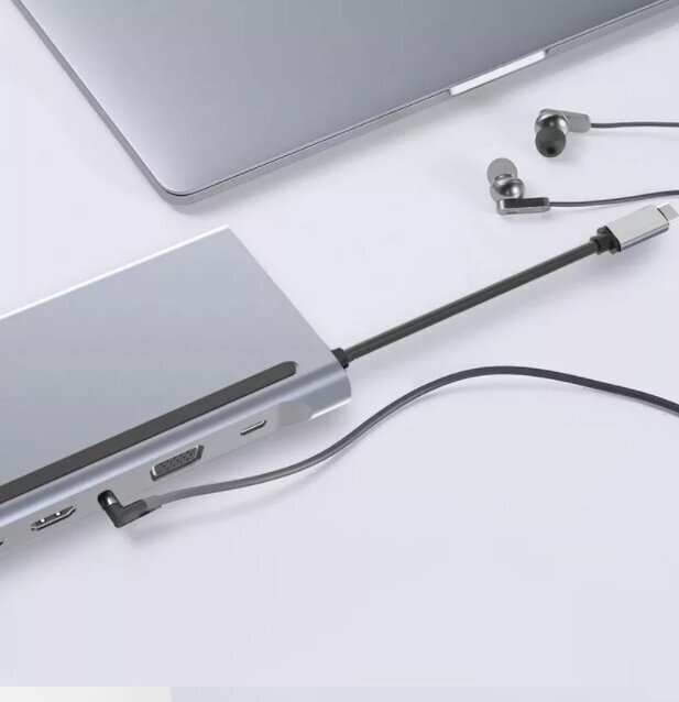 Dokijaama jaotur Usb-C 12 in 1 Ethernet RJ45 2 x HDMI 4K USB 3.0 Power Delivery SD micro SD Macbook Pro Air M1 Zenwire цена и информация | USB jagajad, adapterid | kaup24.ee