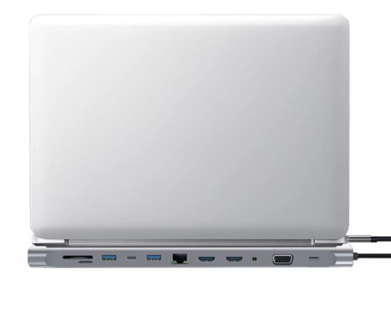 Dokijaama jaotur Usb-C 12 in 1 Ethernet RJ45 2 x HDMI 4K USB 3.0 Power Delivery SD micro SD Macbook Pro Air M1 Zenwire цена и информация | USB jagajad, adapterid | kaup24.ee