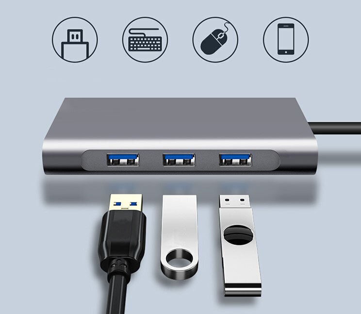 Hub Usb-C 11w1 adapter HDMI 4K VGA pesa SD RJ45 M1 Zenwire цена и информация | USB jagajad, adapterid | kaup24.ee