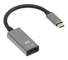 Kaabli adapter Usb-C DisplayPort 1.4 8K 5K 4K 240Hz цена и информация | Адаптер Aten Video Splitter 2 port 450MHz | kaup24.ee