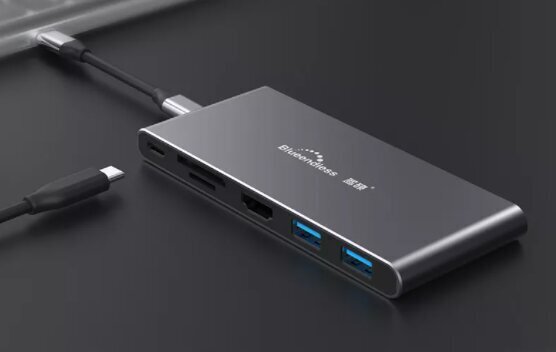 Adapter Hub Usb-C SSD korpus M2 8 in 1 HDMI 4K SD USB 3.0 PD M.2 Zenwire hind ja info | USB jagajad, adapterid | kaup24.ee