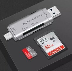 SD MicroSD TF Usb 3.0 Usb-C OTG 5Gb / s kaardilugeja цена и информация | Карты памяти для телефонов | kaup24.ee