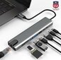 Adapter Hub 9w1 Usb-C HDMI RJ45 Ethernet SD Macbook Air Pro M1 Zenwire jaoks цена и информация | USB jagajad, adapterid | kaup24.ee