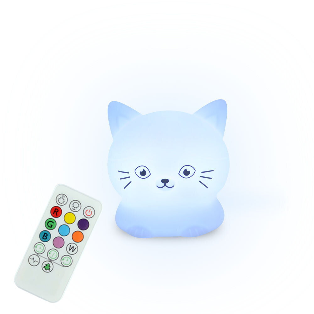 Laste öölamp Kitten Kit, silikoon, RGB värvi Zenwire цена и информация | Lastetoa valgustid | kaup24.ee