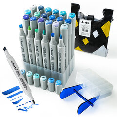 Kahepoolsed markerid-viltpliiatsid ARRTX Oros, 24 värvi, sinised värvid hind ja info | Kunstitarbed, voolimise tarvikud | kaup24.ee