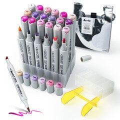 Kahepoolsed markerid-viltpliiatsid ARRTX Oros, 24 värvi, lillad toonid hind ja info | Kunstitarbed, voolimise tarvikud | kaup24.ee