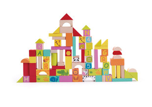 Деревянные кубики 100шт. цена и информация | Игрушки для малышей | kaup24.ee