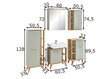 Led valgustusega vannitoamööbli komplekt 963 salvei / tamm hind ja info | Vannitoa komplektid | kaup24.ee