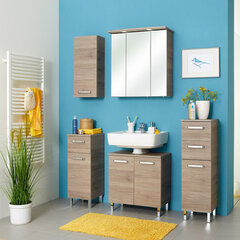 Зеркальный шкаф с LED-светильником 37-I дуб цена и информация | Шкафчики для ванной | kaup24.ee