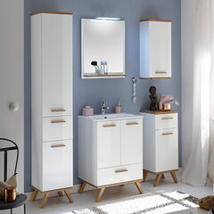 Верхний шкаф в ванную 923 белый/дуб цена и информация | Шкафчики для ванной | kaup24.ee