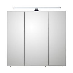 Зеркальный шкаф с LED-светильником 86 белый глянцевый цена и информация | Шкафчики для ванной | kaup24.ee