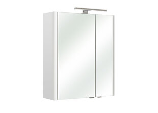 Зеркальный шкаф с LED-светильником 36 белый цена и информация | Шкафчики для ванной | kaup24.ee