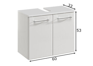 Шкаф под раковину 376, белый глянцевый цена и информация | Шкафчики для ванной | kaup24.ee
