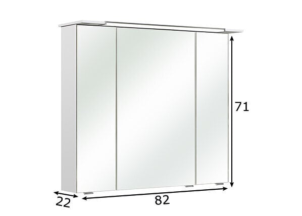 Led valgustusega peegelkapp 54-II valge läige цена и информация | Vannitoakapid | kaup24.ee