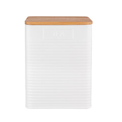 Bambuskattega säilitusnõu 11 x 11 x 14 cm valge цена и информация | Посуда для хранения еды | kaup24.ee