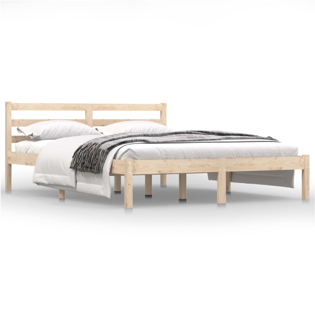 810410 vidaXL Bed Frame Solid Wood Pine 140 x 190 cm hind ja info | Voodid | kaup24.ee