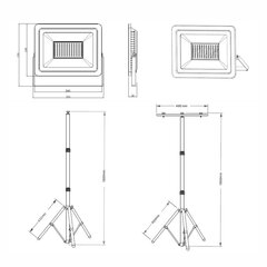 Töötav lamp LED 1x100W 6000K statiiviga hind ja info | Taskulambid, prožektorid | kaup24.ee