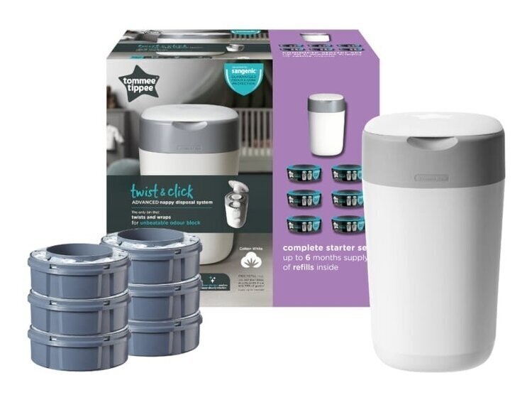 Valge mähkmekonteiner Tommee Tippee SANGENIC TWIST + 6 lisandit hind ja info | Mähkmed | kaup24.ee