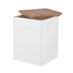 Контейнер для хранения продуктов с бамбуковой крышкой 11X11X14 см, белый цена и информация | Посуда для хранения еды | kaup24.ee