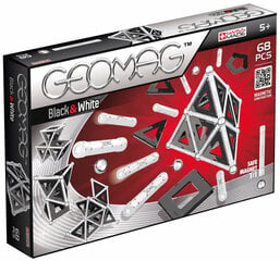 Конструктор магнитный Geomag Black and White 68 элементов цена и информация | Конструкторы и кубики | kaup24.ee