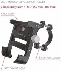 Держатель телефона Swissten BM1 для велосипеда 4-7" цена и информация | Держатели для телефонов | kaup24.ee