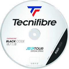 Струны для теннисных ракеток Tecnifibre BLACK CODE 200м, 1,18 мм, черные цена и информация | Товары для большого тенниса | kaup24.ee