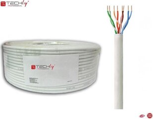 Kaabel Techly, keerdpaar Cat 6 UTP 100m, hall, 100% vask hind ja info | Kaablid ja juhtmed | kaup24.ee