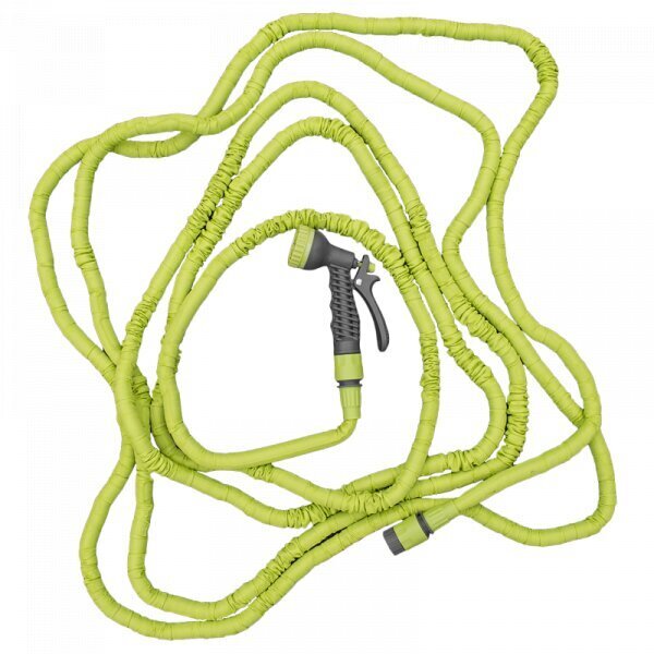 Veniv aiavoolik koos otsikuga Bradas TRICK HOSE 15m-45m, roheline hind ja info | Kastekannud, voolikud, niisutus | kaup24.ee